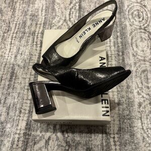 Anne Klein Pewter Textured Heels